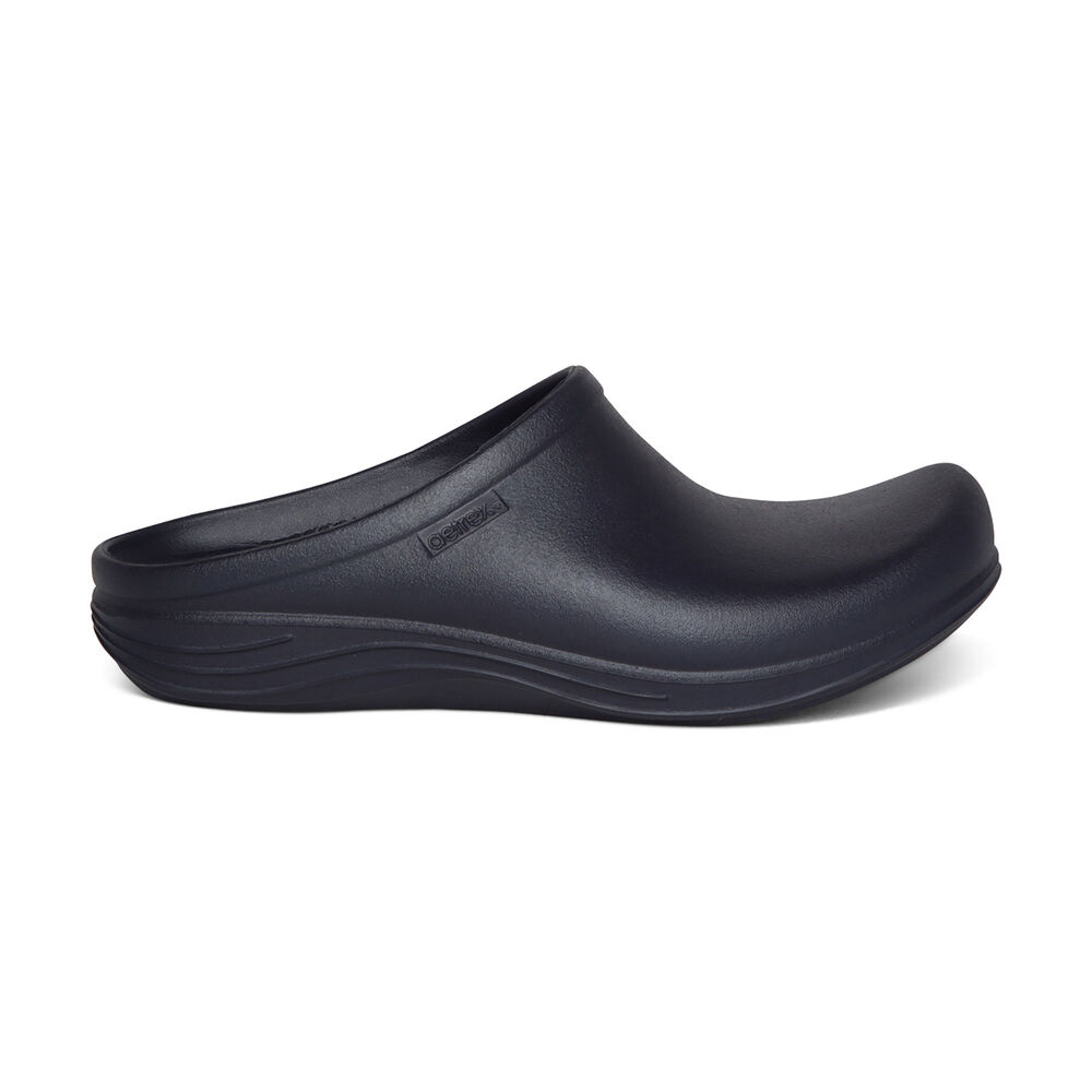 Aetrex Men's Bondi Orthotic Clogs - Navy | USA B9A44NE